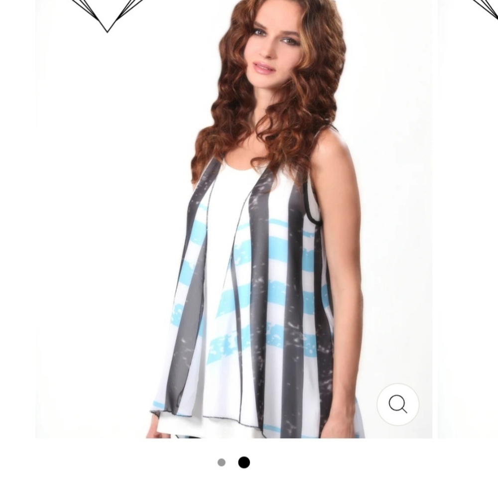 Angel Apparel Plaid Waterfall Vest Sz M